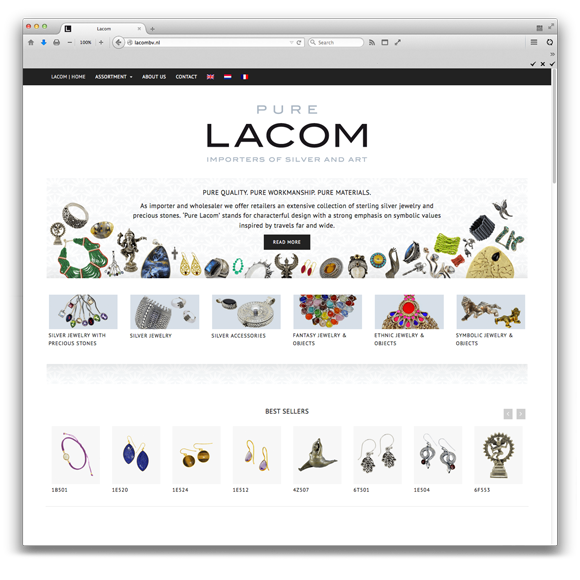 Lacombv.nl Lacom-gems.be website - Jewelry importer and wholesaler