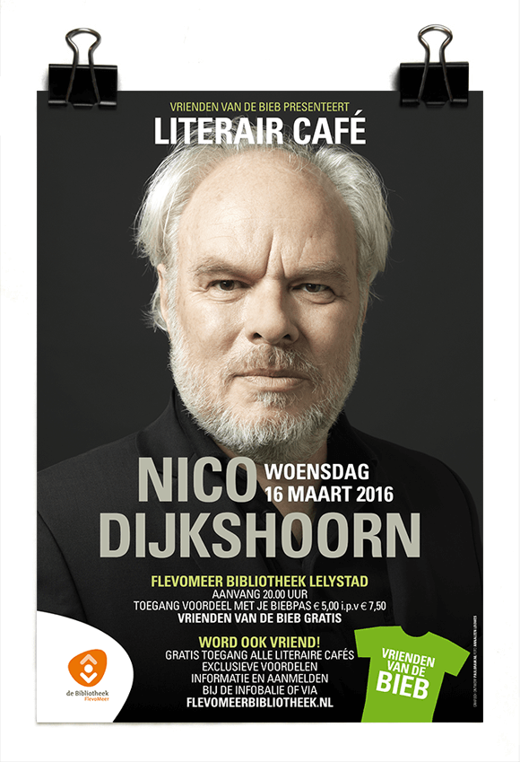 Nico Dijkshoorn -Literair Café – Vrienden van de Bieb – Bibliotheek Lelystad - 2015-16