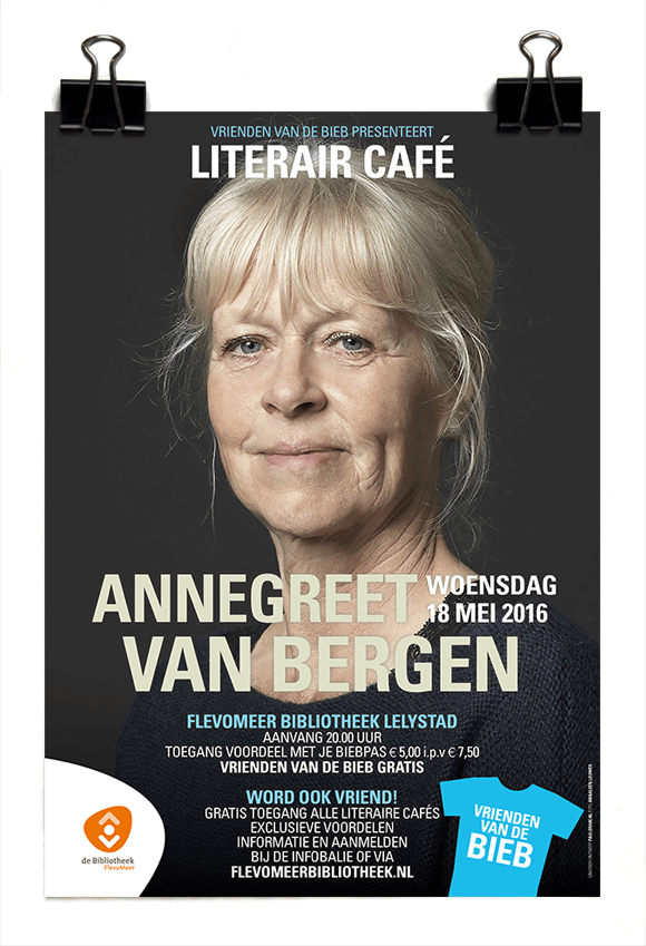 Annegreet van Bergen -Literair Café – Vrienden van de Bieb – Bibliotheek Lelystad - 2015-16